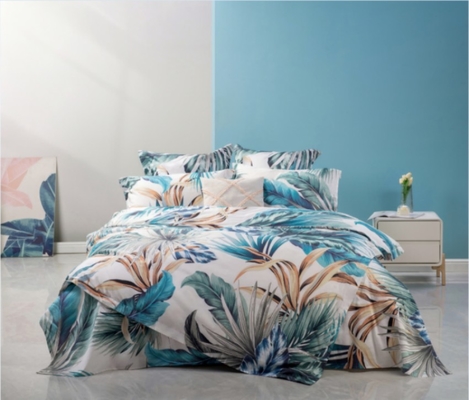Digital Print Cotton Duvet Cover Twin XL Floral Duvet Cover Set
