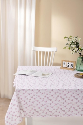 Pink Floral Tablecloth Cotton Sustainable Tablecloth Home 60x90 60x120