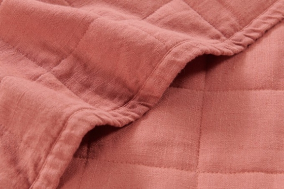 OEM Rayon Linen Quilt Set Solid Sustainable Burnt Orange Quilt Set