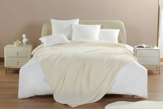 OEM Beige Muslin Blanket Oeko Tex Weighted Blankets For Adults
