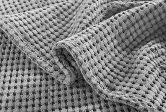 Skin Friendly 100% Cotton Waffle Blanket OEM Waffle Weave Twin Blanket