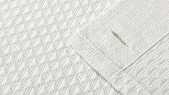 Light Grey Shower Curtain Jacquard 95% Cotton 5% Recycled Polyester