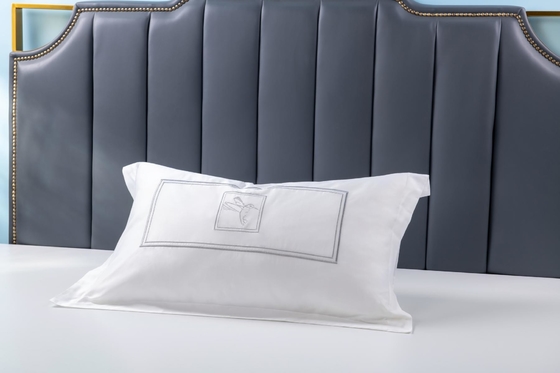 OEM White Cotton Embroidered Pillowcases OEKO-TEX King Size Pillow Cases