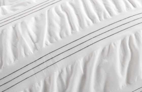 Seersucker Cotton Recycled Polyester Duvet Set Sustainable White Duvet Cover King