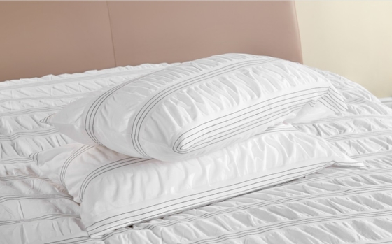 Seersucker Cotton Recycled Polyester Duvet Set Sustainable White Duvet Cover King