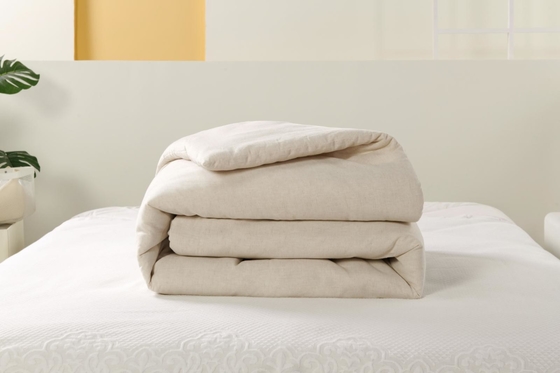 Linen Cotton Blended Solid Comforter Set Sustainable King Comforter Sets