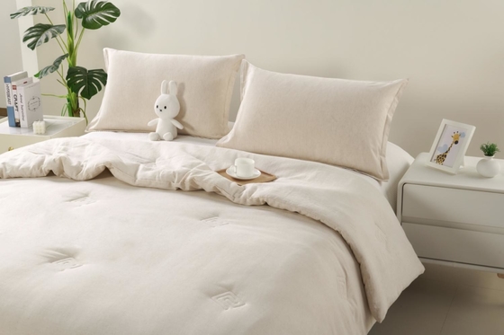 Linen Cotton Blended Solid Comforter Set Sustainable King Comforter Sets