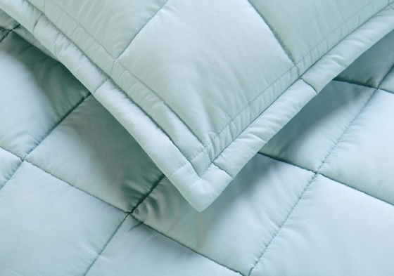 Breathable Cotton Quilt Set OEKO-TEX Light Green Quilt Cover Set OEM