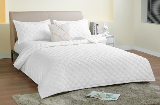 Printed White Cotton Quilt Set Queen Size Duvet Cover Customized