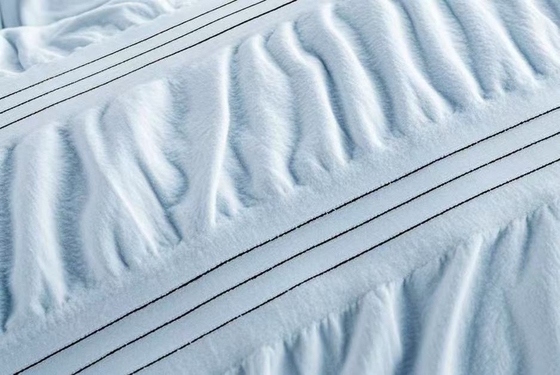 Seersucker Cotton Recycled Polyester Duvet Set Sustainable Light Blue Duvet Cover King