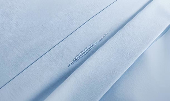 Seersucker Cotton Recycled Polyester Duvet Set Sustainable Light Blue Duvet Cover King