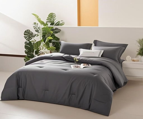 OEM Tencel Lyocell Comforter Set Dark Grey Comfortable Twin Comforter Sets