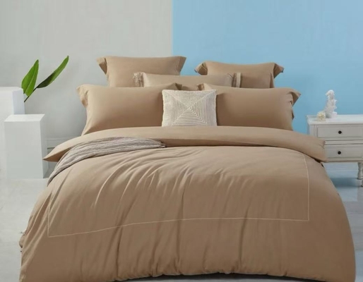 Tencel Linen Duvet Cover Queen Comfortable Light Brown Duvet Cover