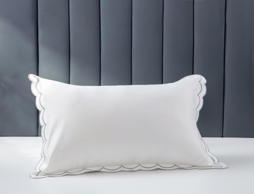OEM White Cotton Embroidered Pillowcases OEKO-TEX King Size Pillow Cases