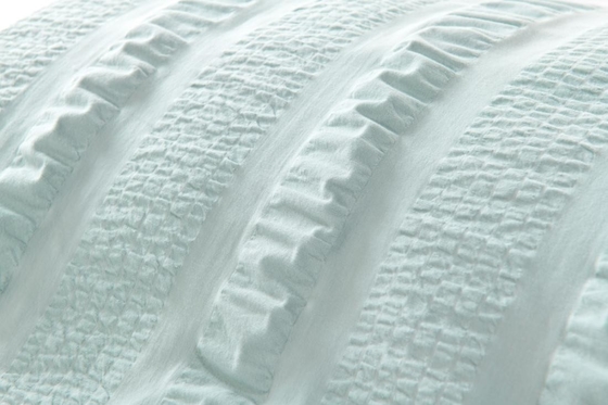 White Seersucker Pillow Cases Queen Size Sustainable Light Green Pillow Cases